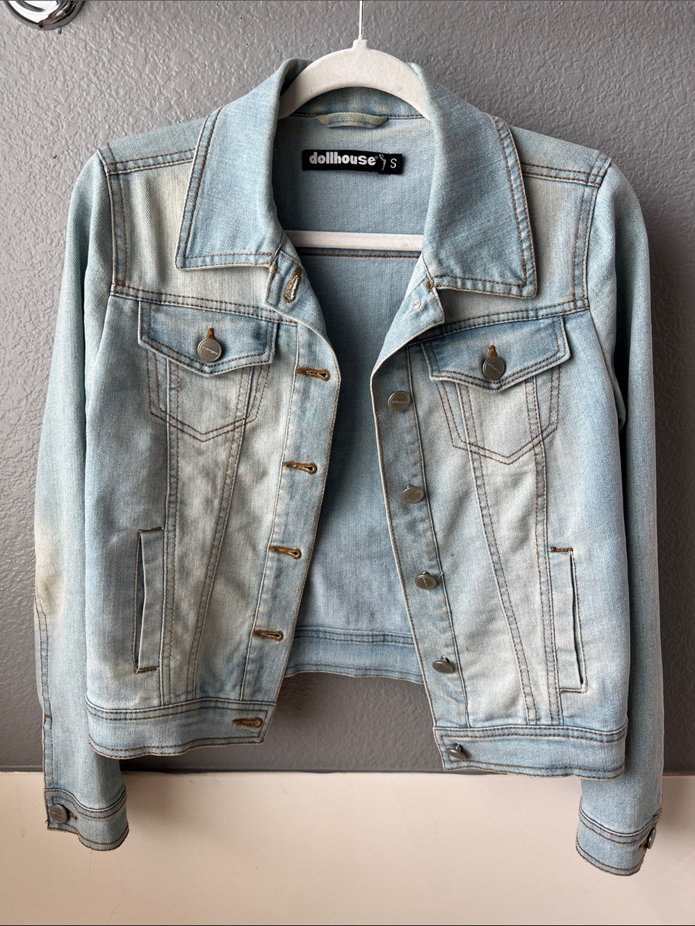 Dollhouse Light Wash Classic Denim Jacket